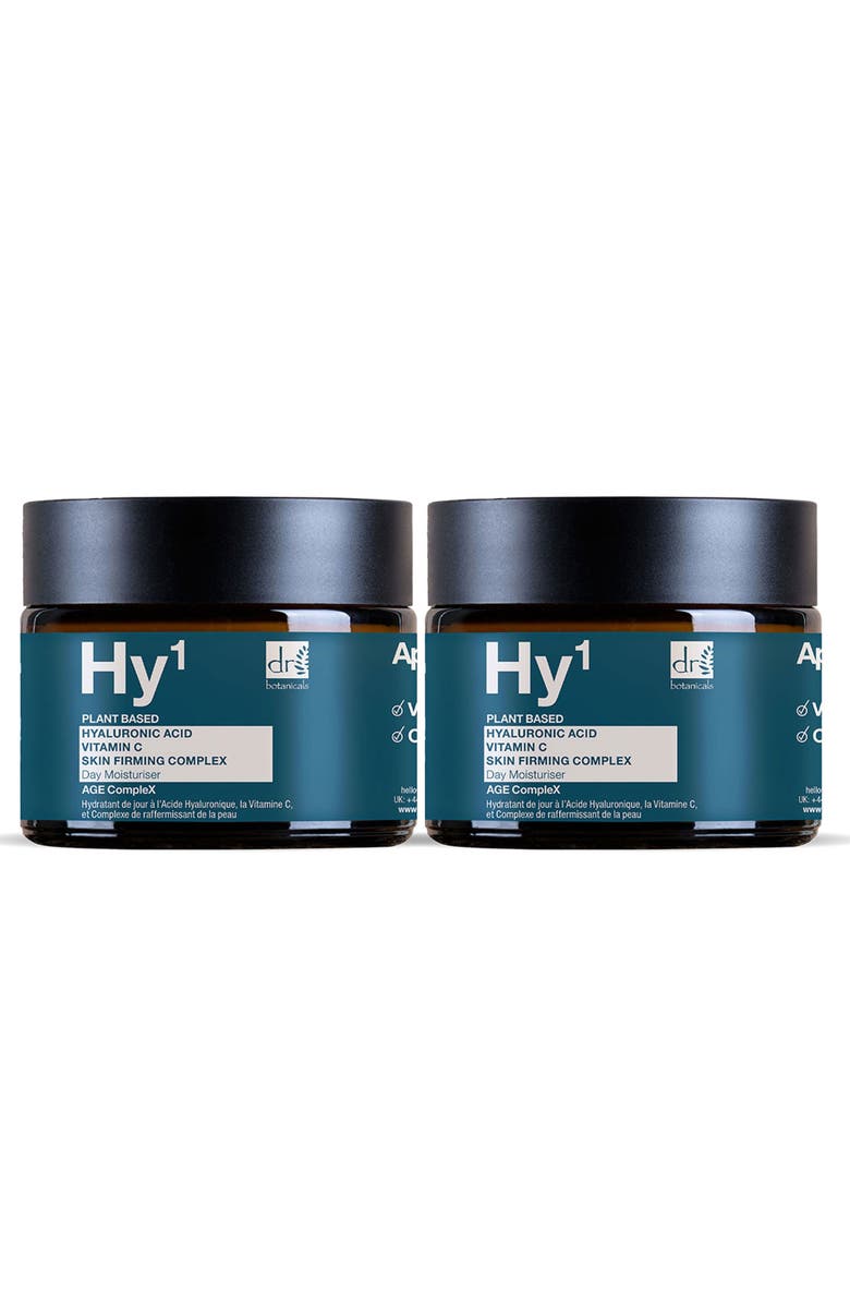 DR BOTANICALS Hyaluronic Acid 1% 
Vitamin C 1% 
Skin Firming Complex 1% Day Moisturiser 60ml x 2 Duo Pack, Main, color, White