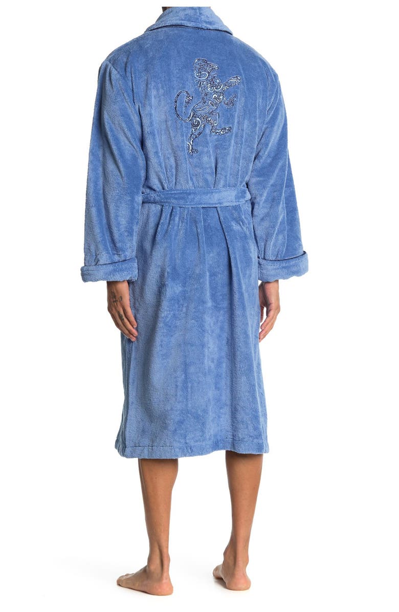 Robert Graham Embroidered Lion French Terry Robe, Alternate, color, 