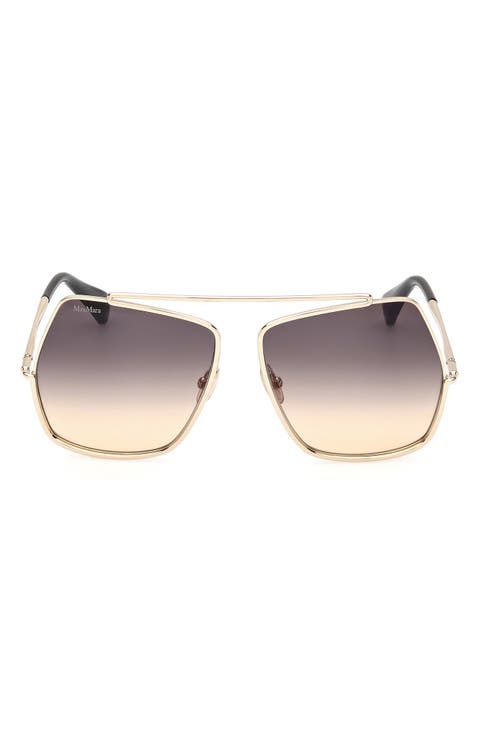 Elsa Petite 58mm Gradient Pilot Sunglasses
