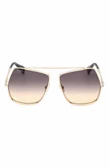 Max Mara Elsa Petite 58mm Gradient Pilot Sunglasses