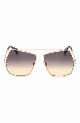 Max Mara Elsa Petite 58mm Gradient Pilot Sunglasses