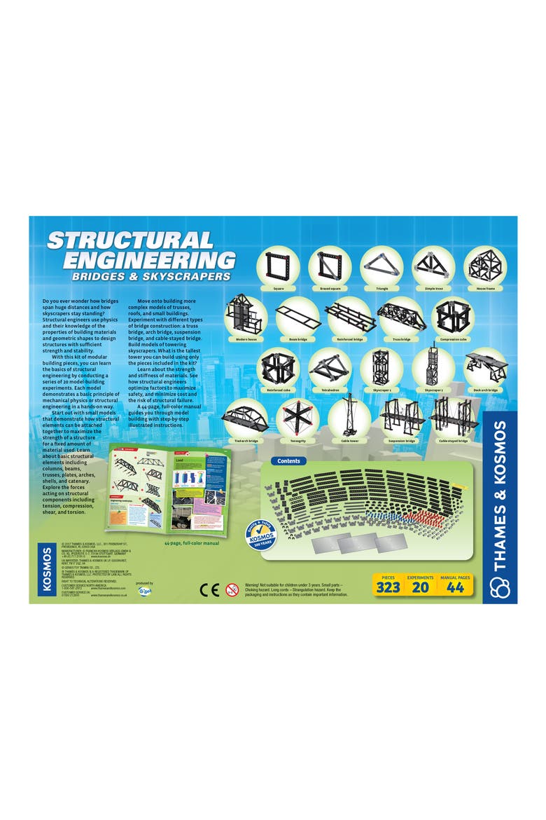 Structural Engineering 323-Piece Bridges & Skyscrapers Building Kit, Alternate, color, MULTI