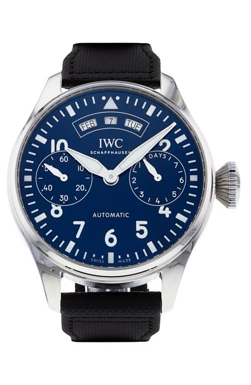Watchfinder & Co. IWC Preowned Big Pilots Leather Strap Watch, 46.2mm in Blue at Nordstrom
