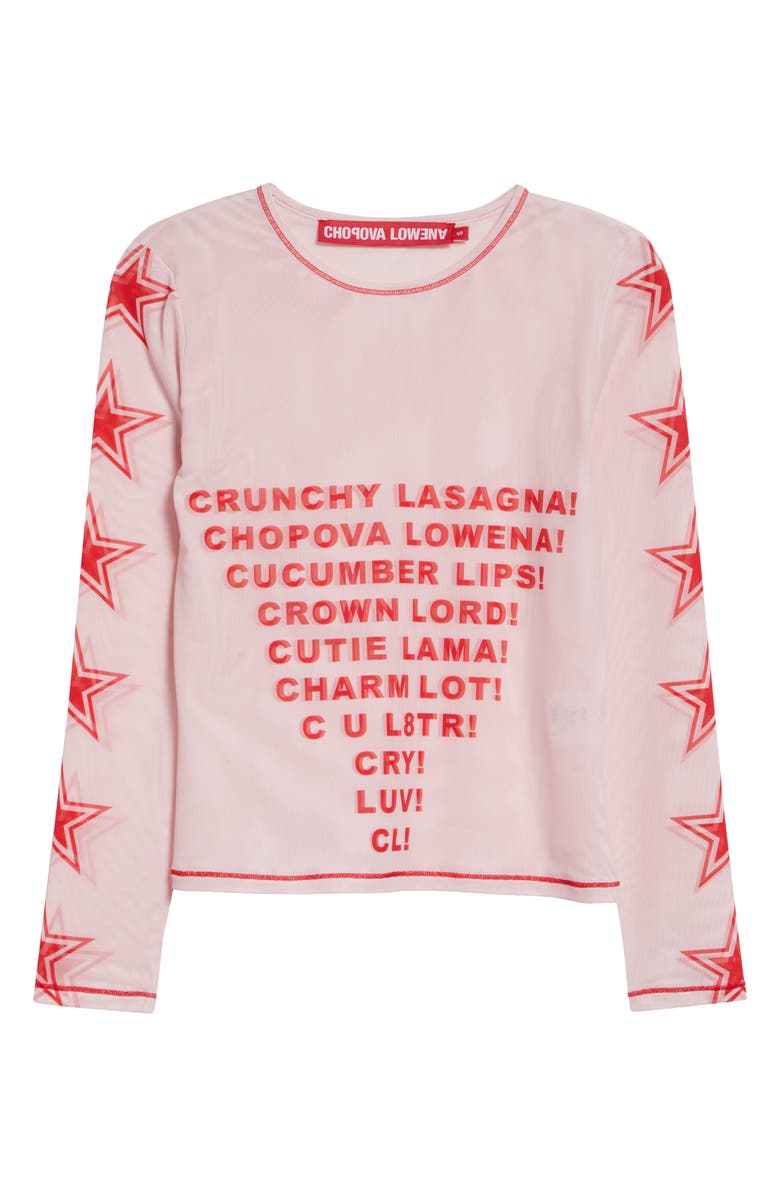 Chopova Lowena Crunchy Lasagna Mesh Top, Alternate, color, White Multi