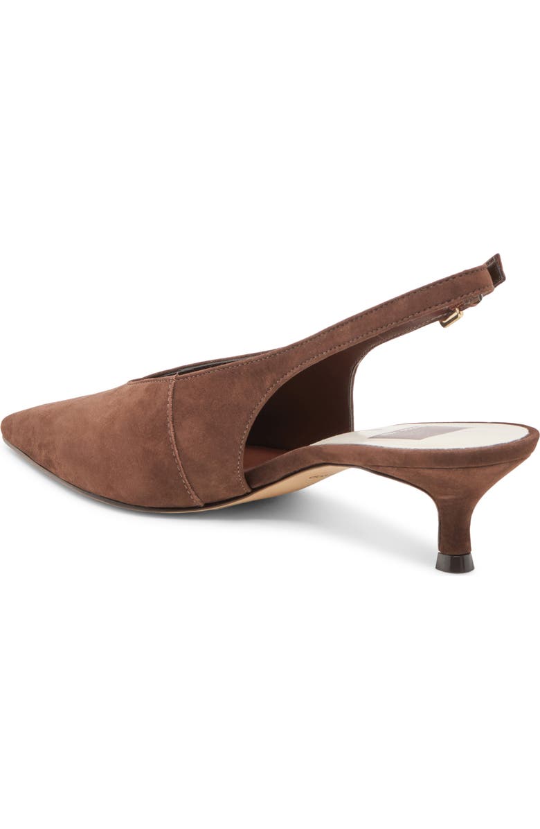 Dolce Vita Alenna Slingback Pointed Toe Kitten Heel Pump, Alternate, color, Dk Brown Suede