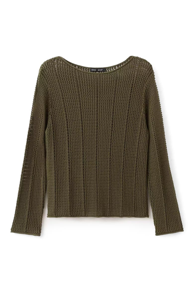 Open Stitch Sweater, Alternate, color, KHAKI GREEN