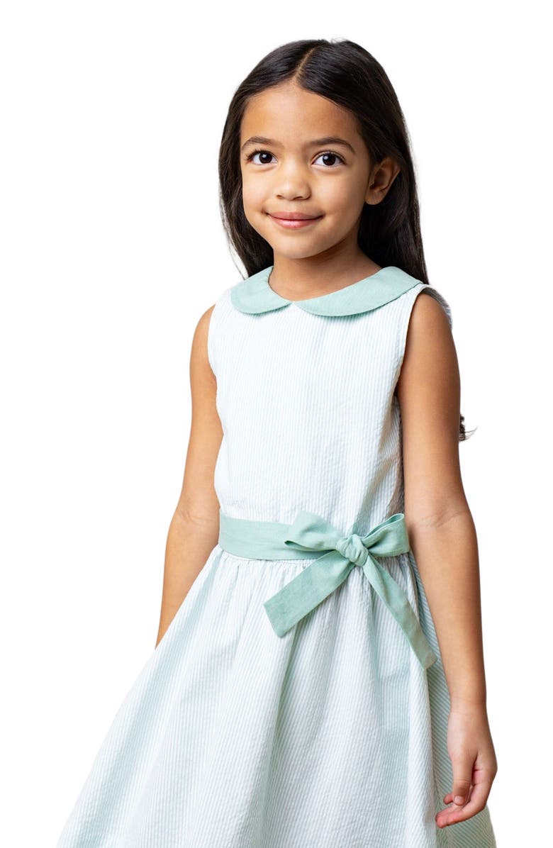 Hope & Henry Girls' Organic Seersucker Peter Pan Collar Dress, Toddler, Alternate, color, 