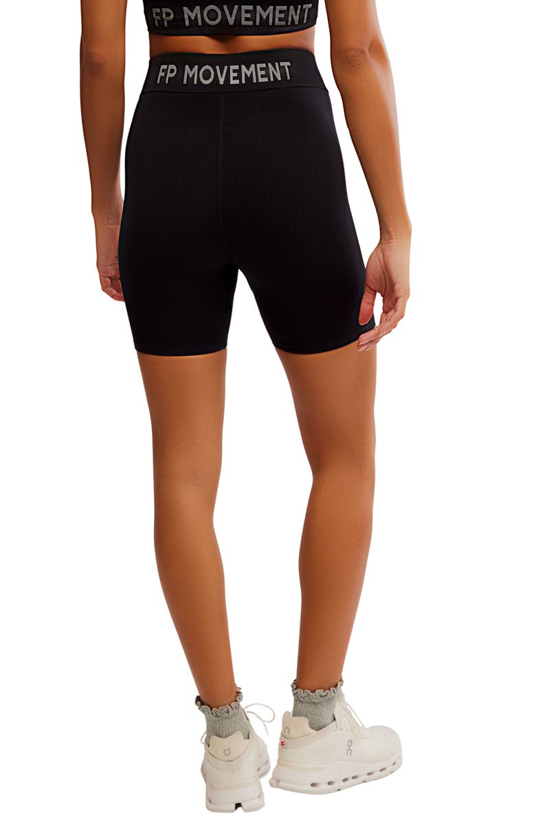 Free People FP Movement Long Haul Bike Shorts, Alternate, color, Black