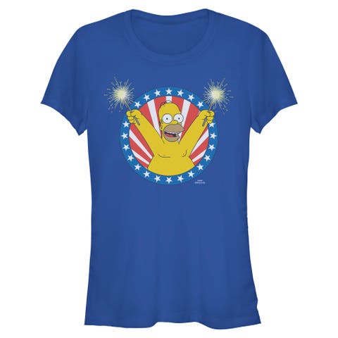 Junior's Festive Homer Portrait Short Sleeve Graphic T-Shirt