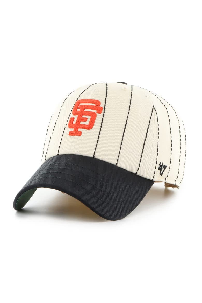 Men's '47 x Rawlings Natural/Black San Francisco Giants Pinstripe Clean Up Adjustable Hat, Alternate, color, Natural