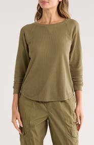 DKNY Slub Waffle High-Low T-Shirt