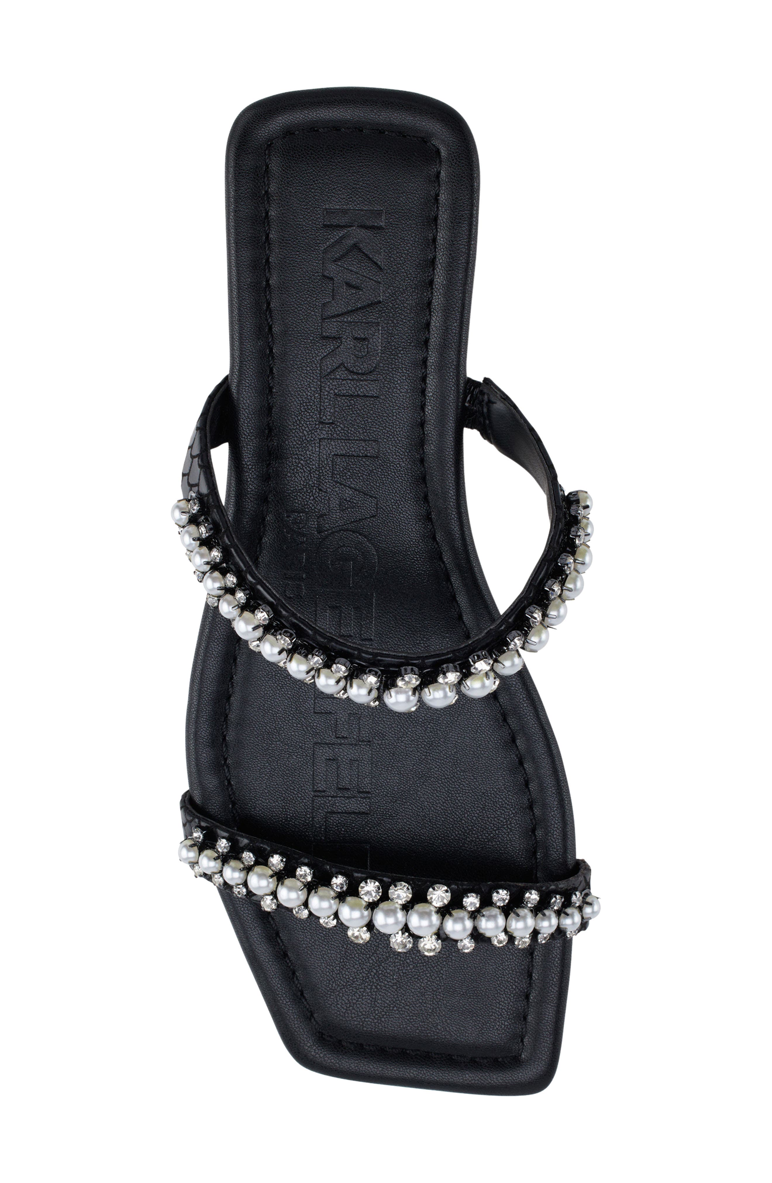 KARL LAGERFELD PARIS Payzlee Rhinestone Slide Sandal, Alternate, color, 