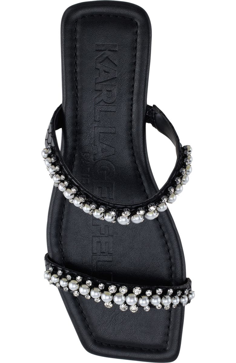 KARL LAGERFELD PARIS Payzlee Rhinestone Slide Sandal, Alternate, color,