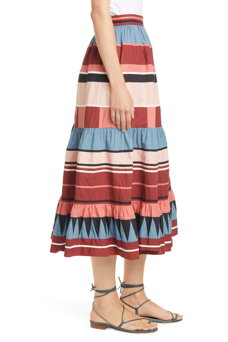 Simi Stripe Skirt, Alternate, color, ROSE