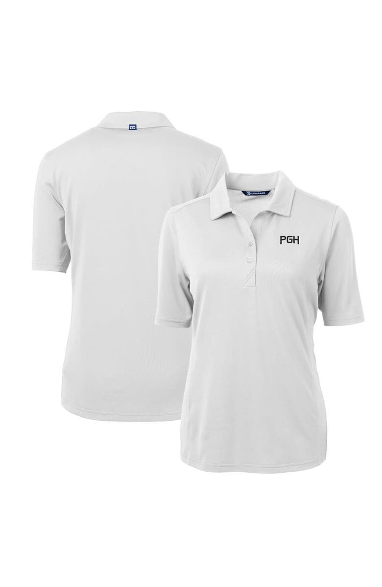 Cutter & Buck Women's Cutter & Buck White Pittsburgh Pirates City Connect Virtue Eco Pique Recycled Polo, Alternate, color, 