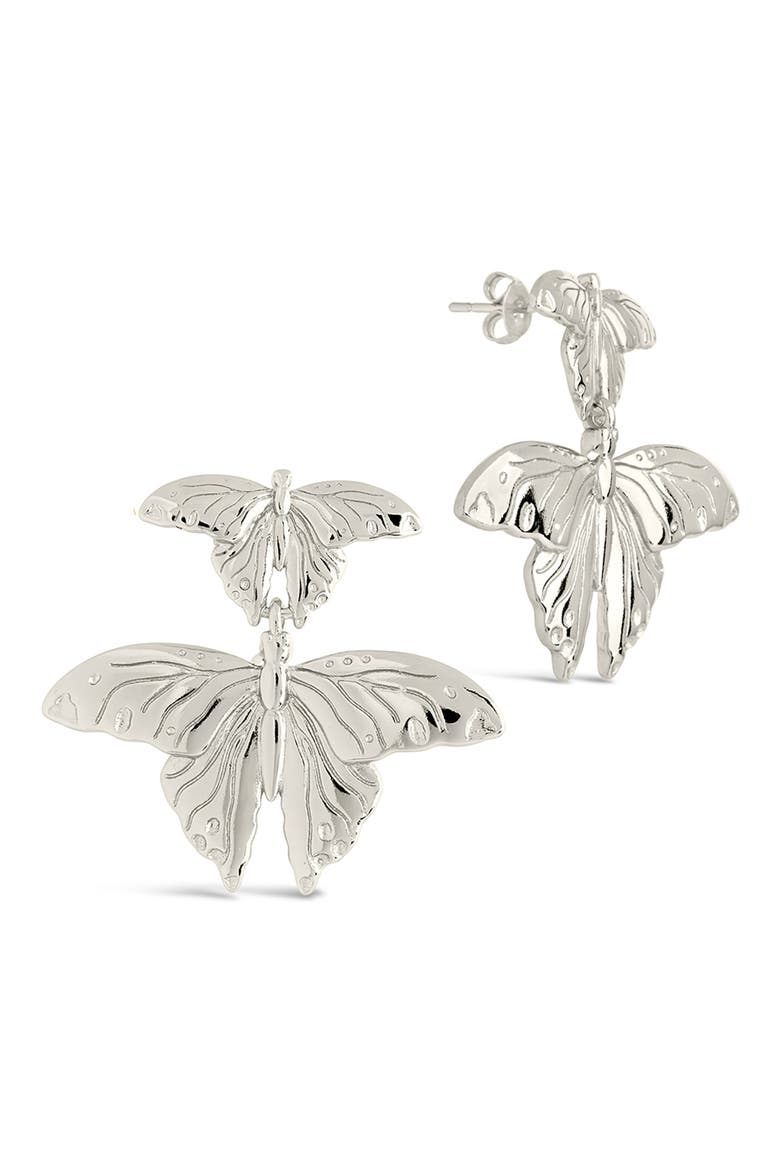 Rowena Butterfly Stud Earrings, Main, color, SILVER