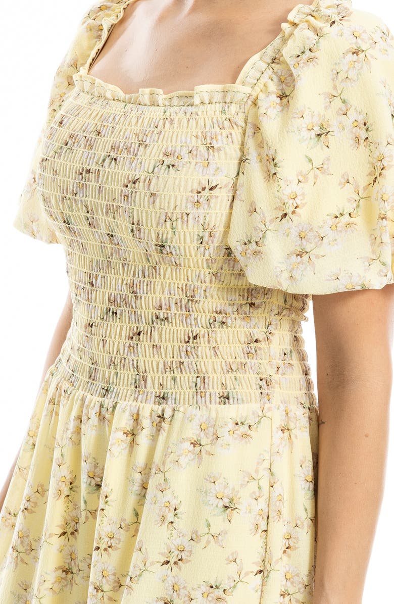 Off-Shoulder Puff Sleeve Smocked Maxi Dress main image 0