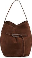 LIFFNER Large Belted Suede Bucket Bag