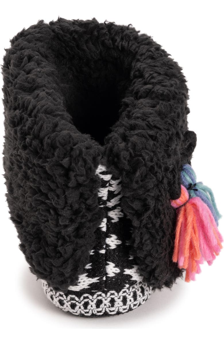 MUK LUKS Melinda Faux Fur Indoor/Outdoor Slipper Bootie, Alternate, color, Black