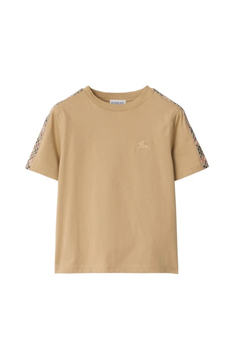 Check Trim Cotton T-shirt