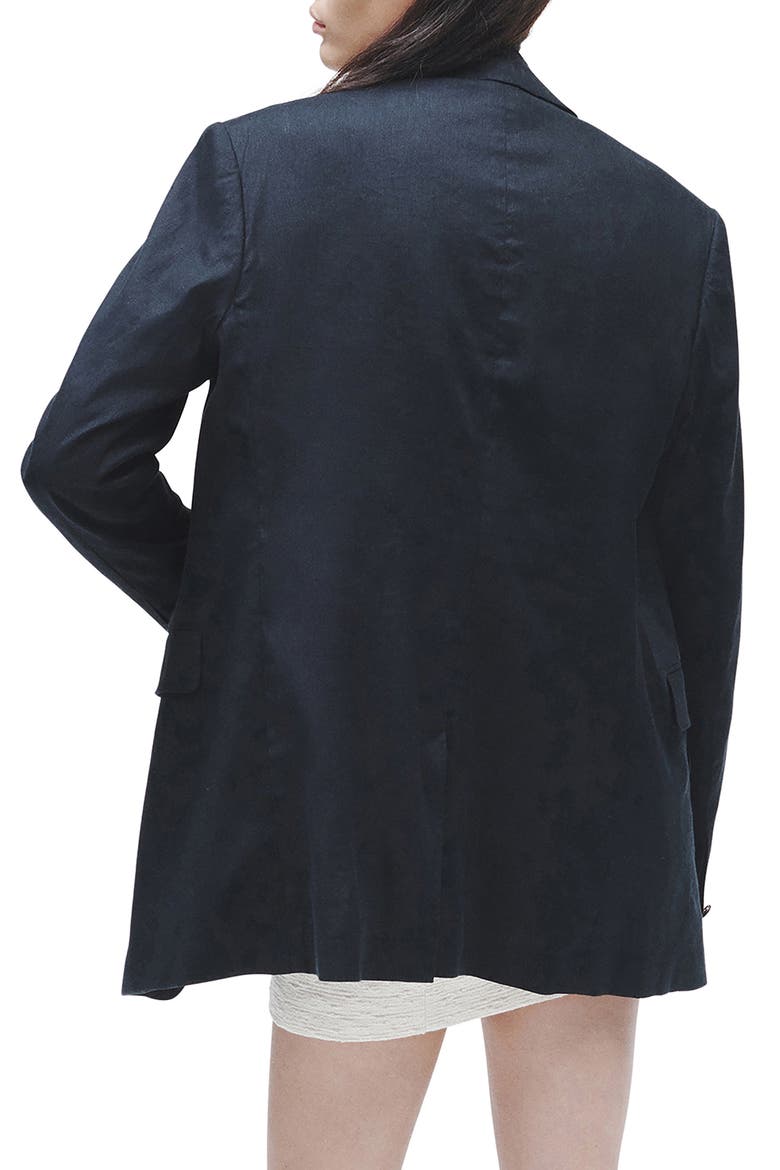 Odessa Linen Blend Blazer, Alternate, color, BLACK