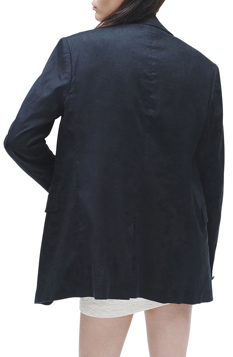 rag & bone Odessa Linen Blend Blazer, Alternate, color, Black