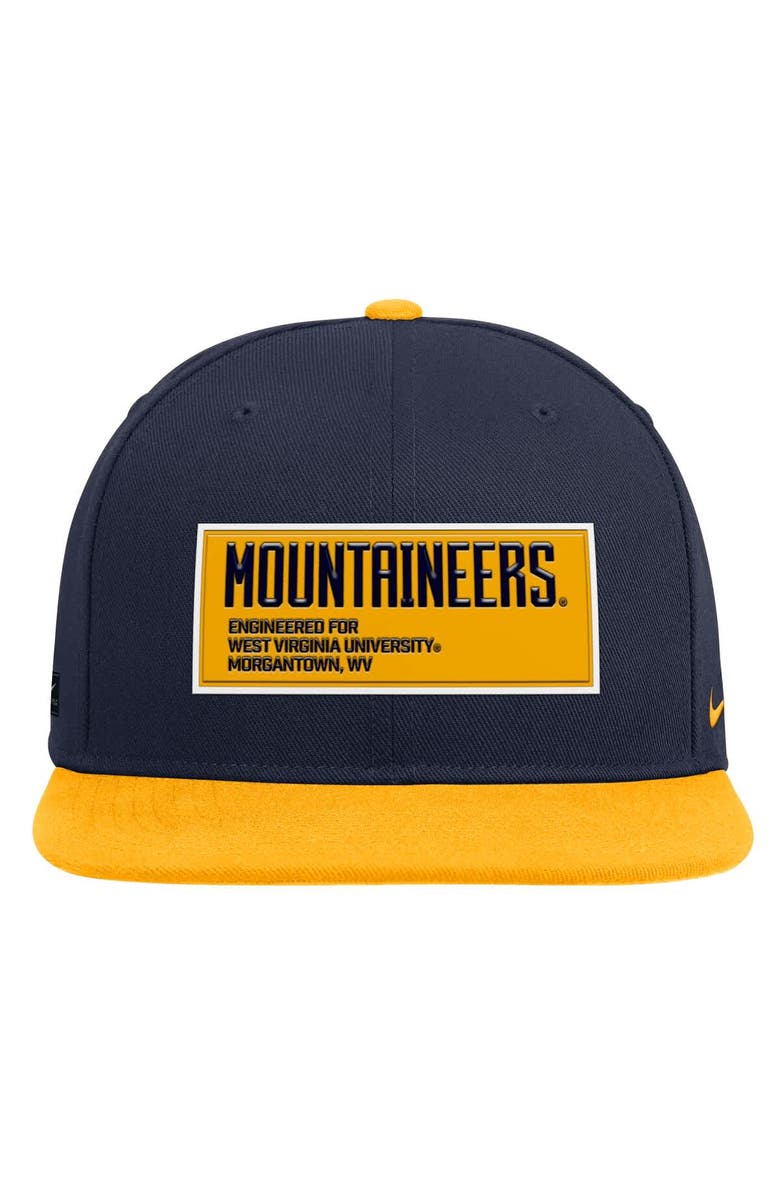 Nike Men's Nike Navy/Gold West Virginia Mountaineers 2025 On-Field Patch Pro Dri-FIT Snapback Hat, Alternate, color, Navy