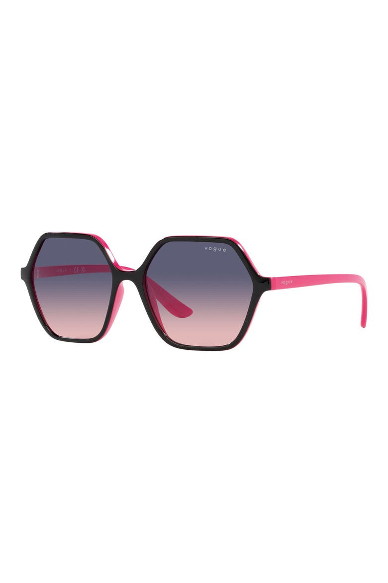 55mm Gradient Irregular Sunglasses, Alternate, color, BLUE GRADIENT
