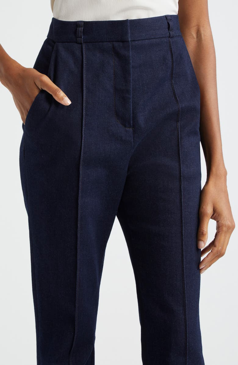 Veronica Beard Gracie High Waist Pintuck Pleat Belted Jeans, Alternate, color, Midnight Wash