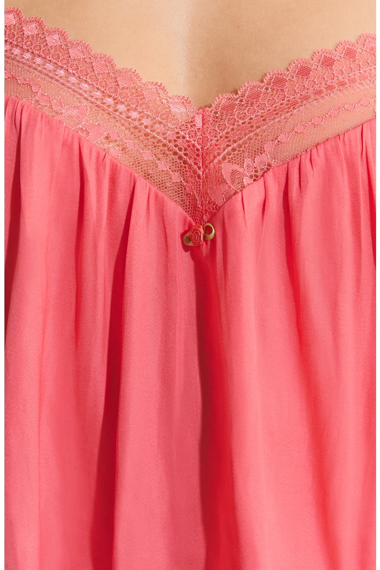 Panama Lace Trim Camisole, Alternate, color, GRENADINE
