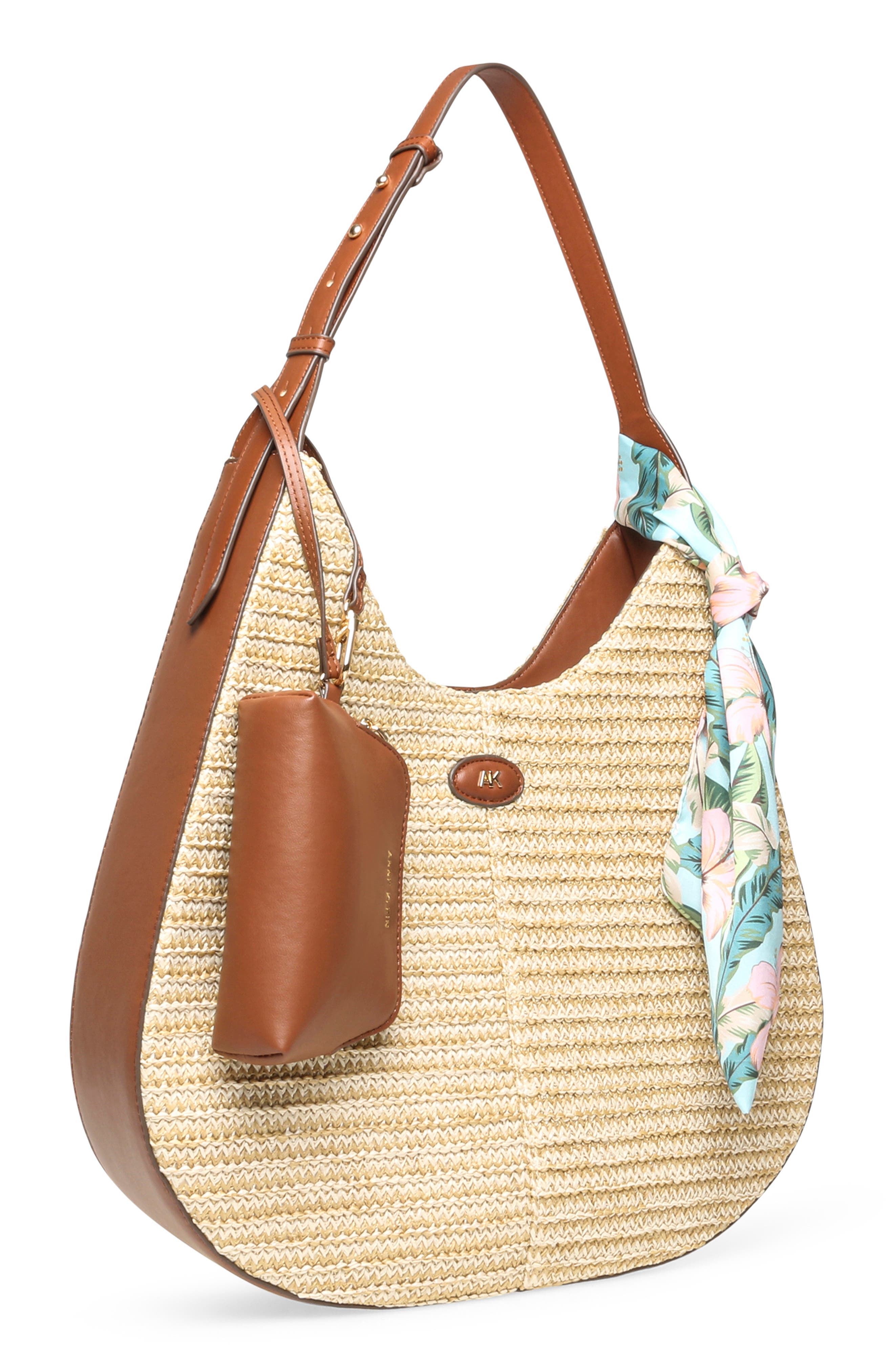 Anne Klein Woven Hobo Shoulder Bag, Alternate, color, Hazelnut
