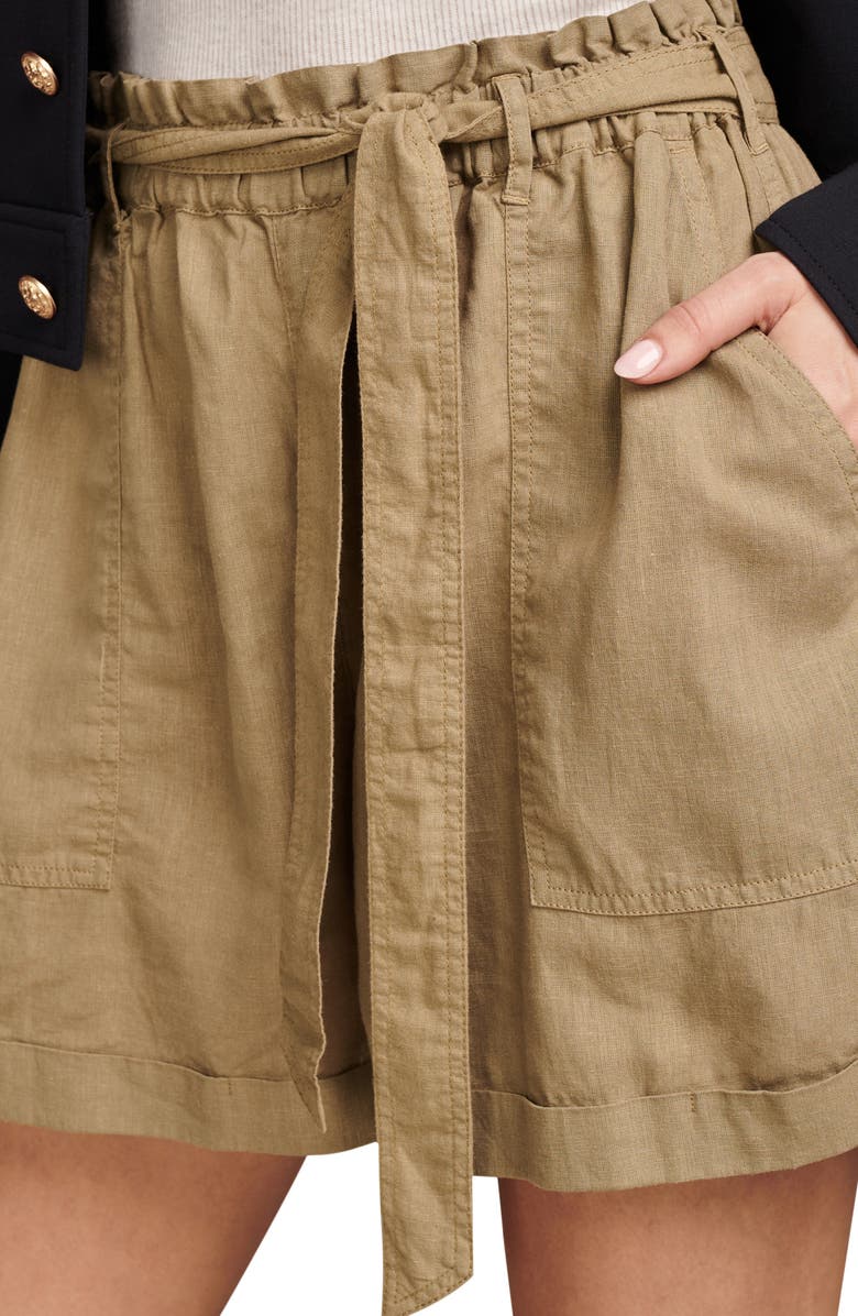 Lucky Brand Tie Waist Hemp & Cotton Shorts, Alternate, color, Dusty Olive