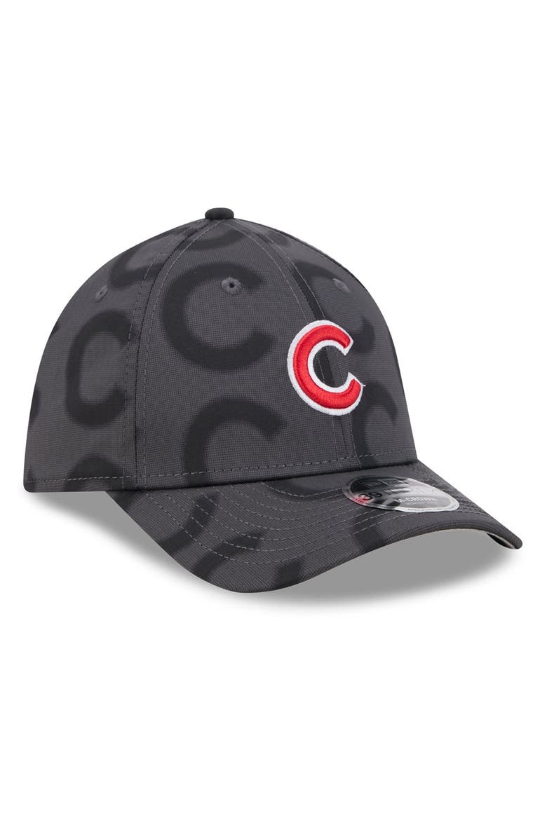 Men's New Era  Gray Chicago Cubs Halftone 39THIRTY Flex Hat, Alternate, color, Gray
