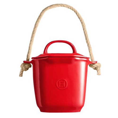 Emile Henry Compost Bin In Burgundy