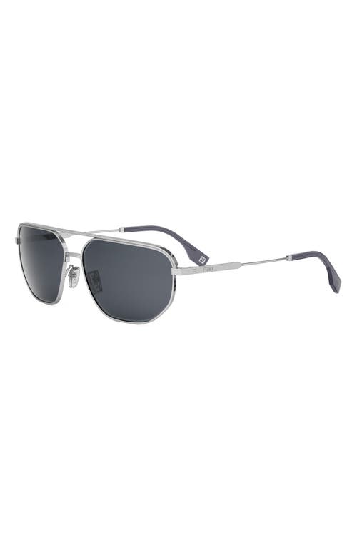 FENDI FENDI TRAVEL 61MM RECTANGULAR SUNGLASSES