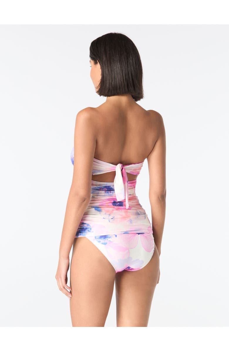 Carmen Marc Valvo Shirred Bandeau Tankini Top, Alternate, color, White