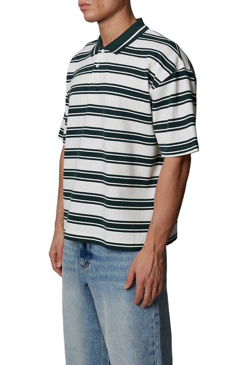 Boxy Fit Striped Polo, Alternate, color, Green