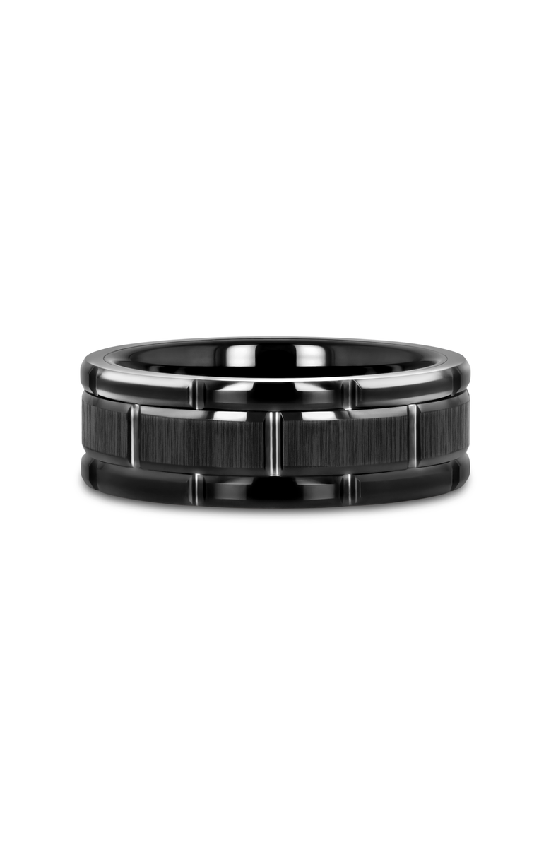 Larson Jewelers Windsor Beveled Tungsten Carbide Wedding Band, Alternate, color, Black 8Mm