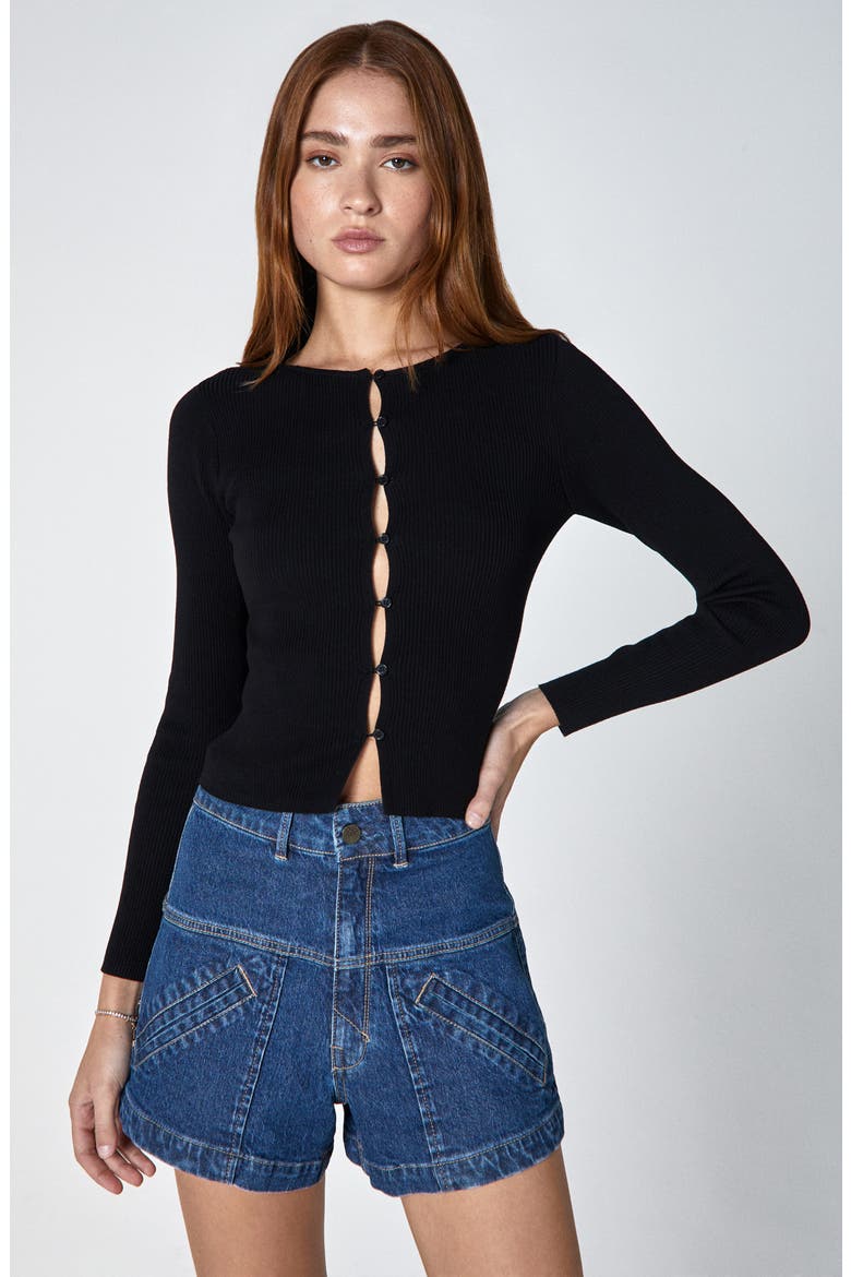 Nora High Waist Denim Shorts, Alternate, color, FLEX