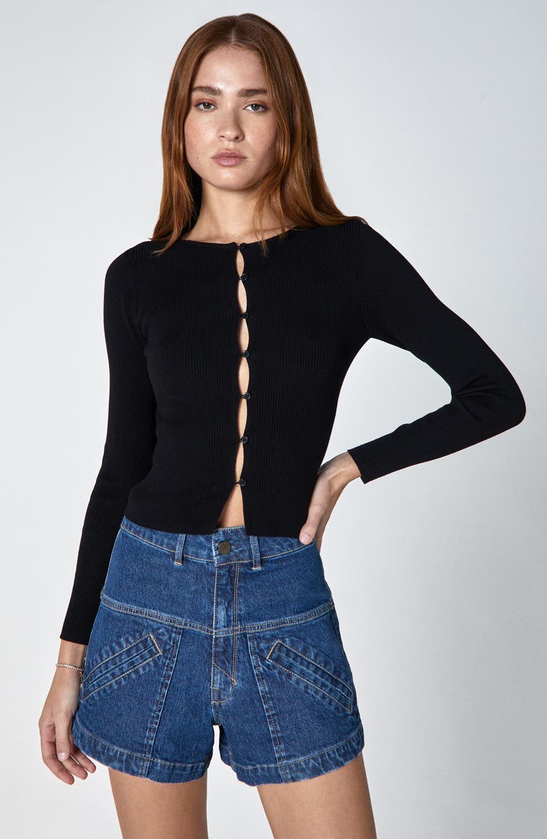 Unpublished Nora High Waist Denim Shorts, Alternate, color,