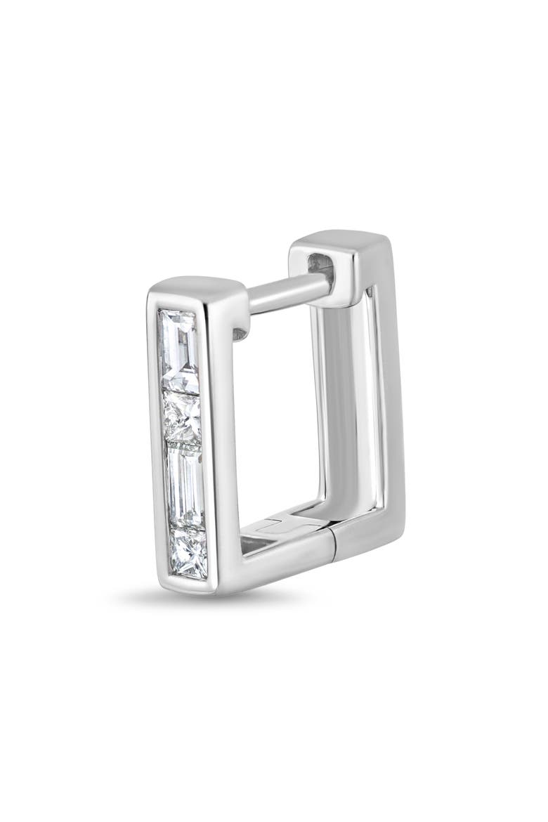 18K Gold Gatsby Diamond Square Hoop Earrings, 11mm, Alternate, color, 18K WHITE GOLD/ DIAMOND