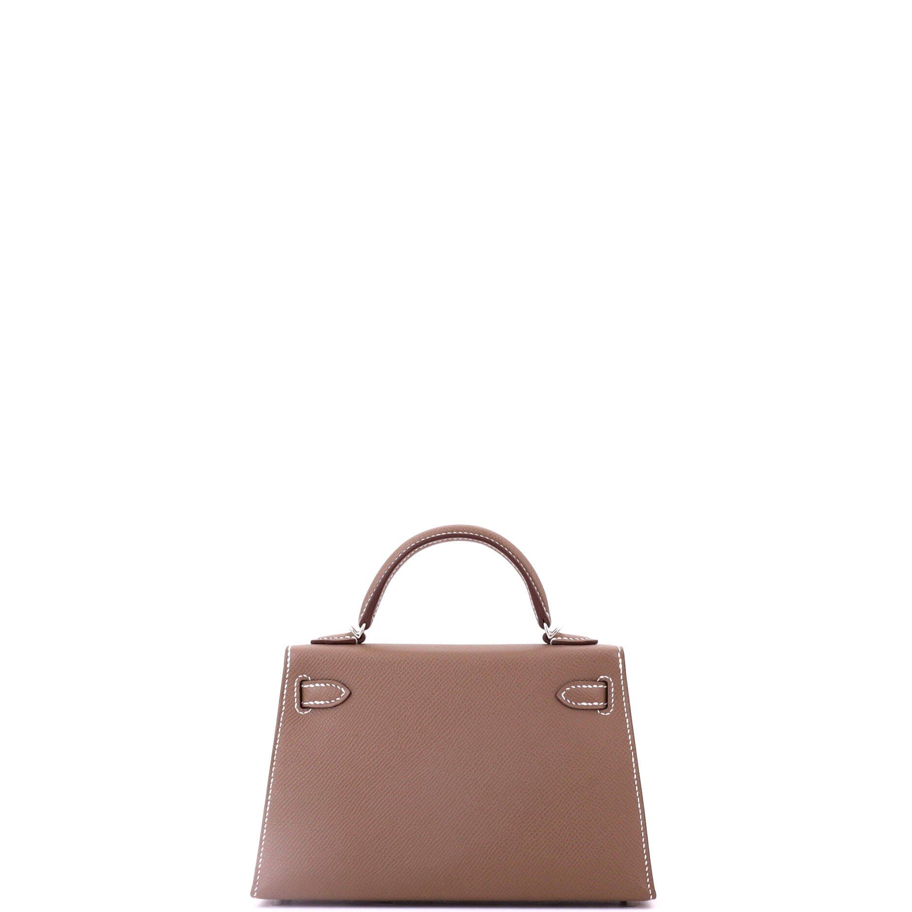 Pre-Owned Hermes Kelly Mini II Bag Grey Epsom with Palladium Hardware 20, Alternate, color, Etoupe