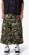 mnml Extra Long Camo Cargo Shorts