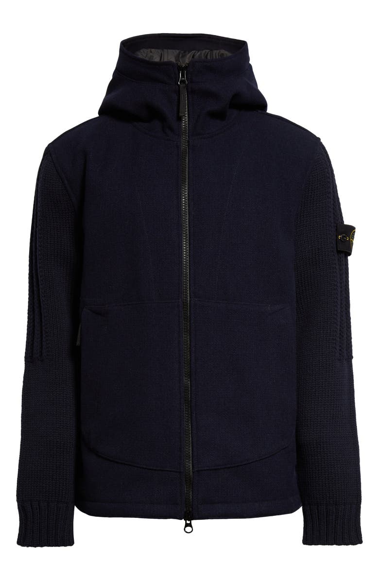 Stone Island Panno Speciale Hooded Wool Blend Jacket, Alternate, color,