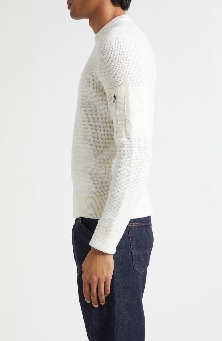 Herno Waffle Stitch Merino Wool Sweater, Alternate, color, White
