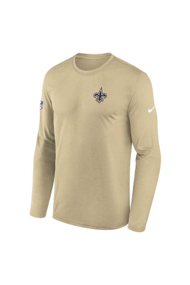 Men's Nike Gold New Orleans Saints Legend Small Logo Performance Long Sleeve T-Shirt, Alternate, color, Gold