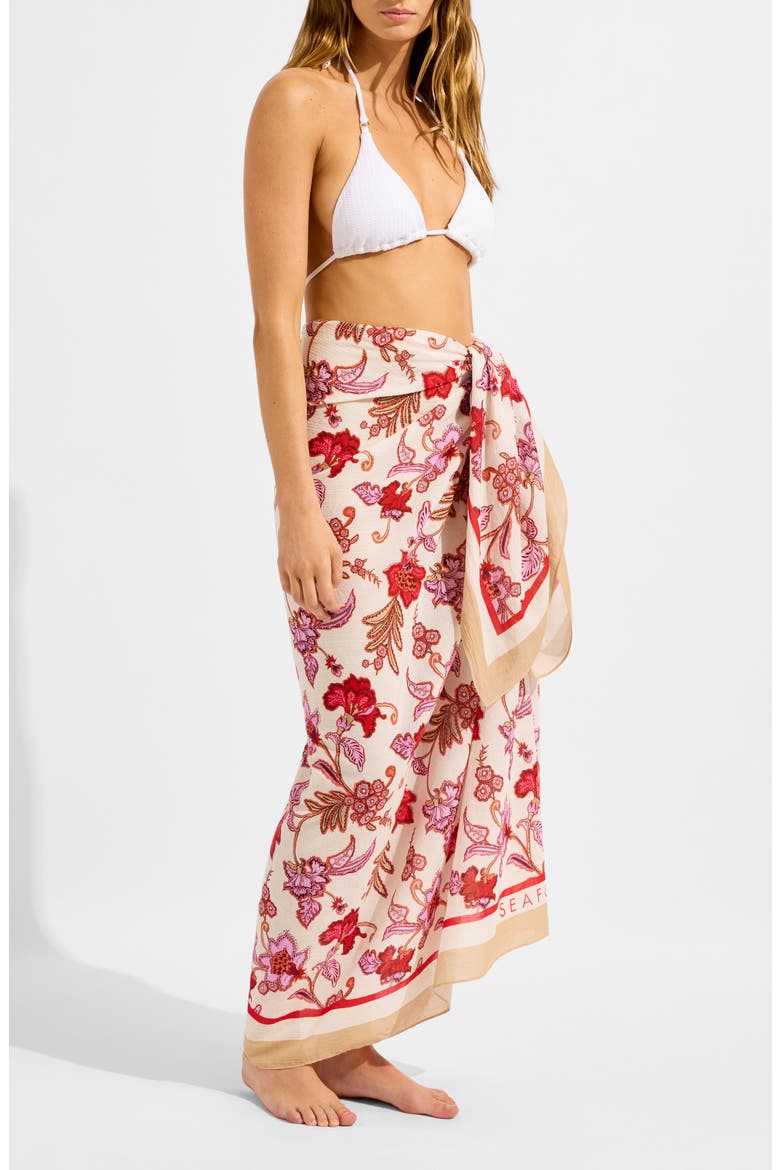 Summer Chintz Cotton Sarong, Alternate, color, ECRU