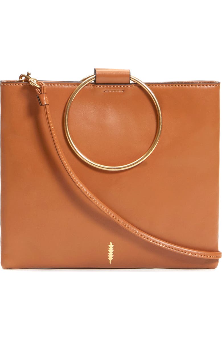 Thacker Le Pouch Leather Ring Handle Crossbody Bag, Main, color,