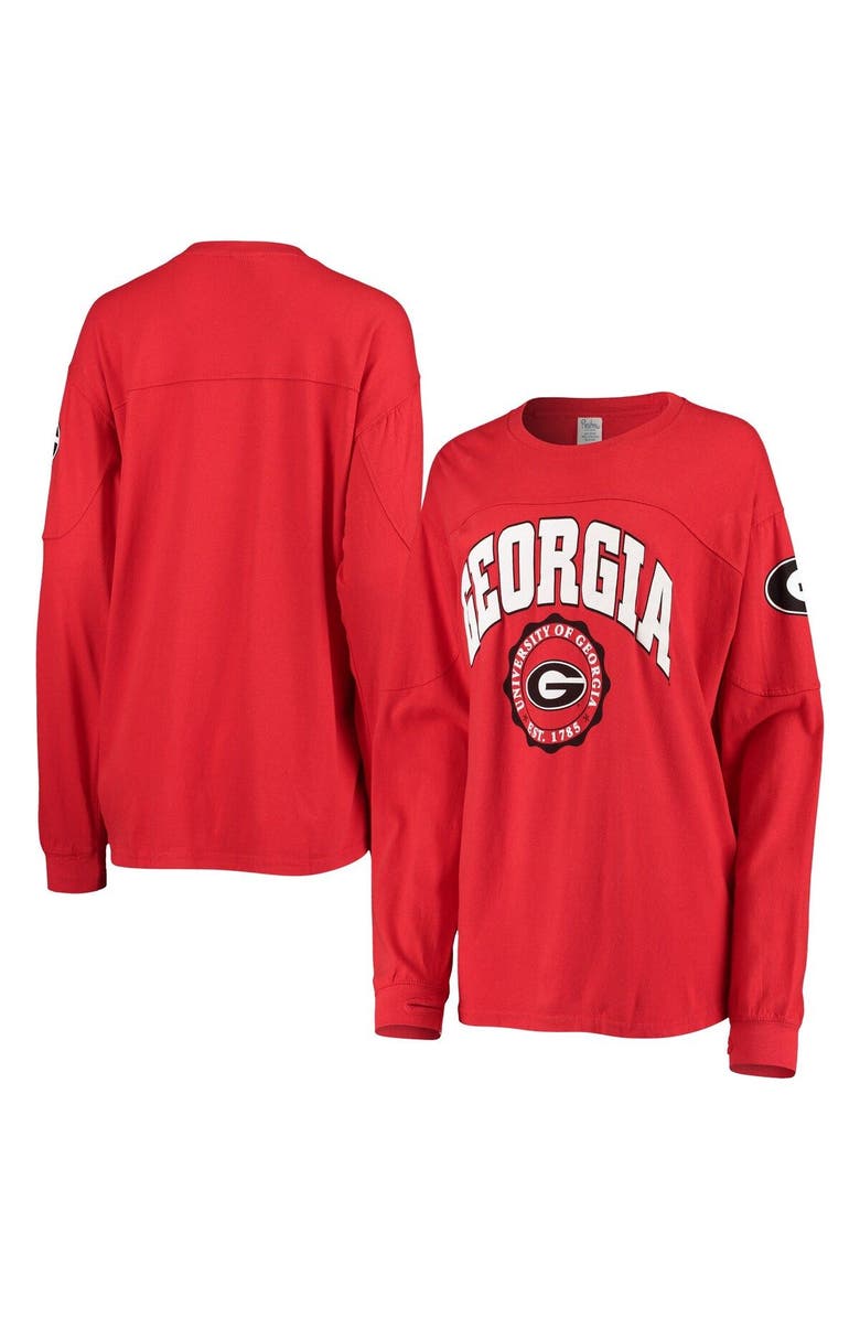 PRESSBOX Women's Pressbox Red Georgia Bulldogs Edith Long Sleeve T-Shirt, Main, color, Red