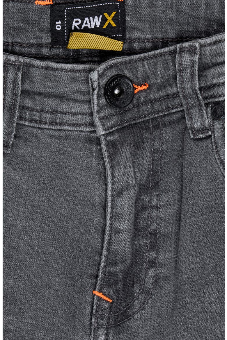 Kids' Raw X Rip & Repair Distressed Neon Stitch Jeans, Alternate, color, GREY